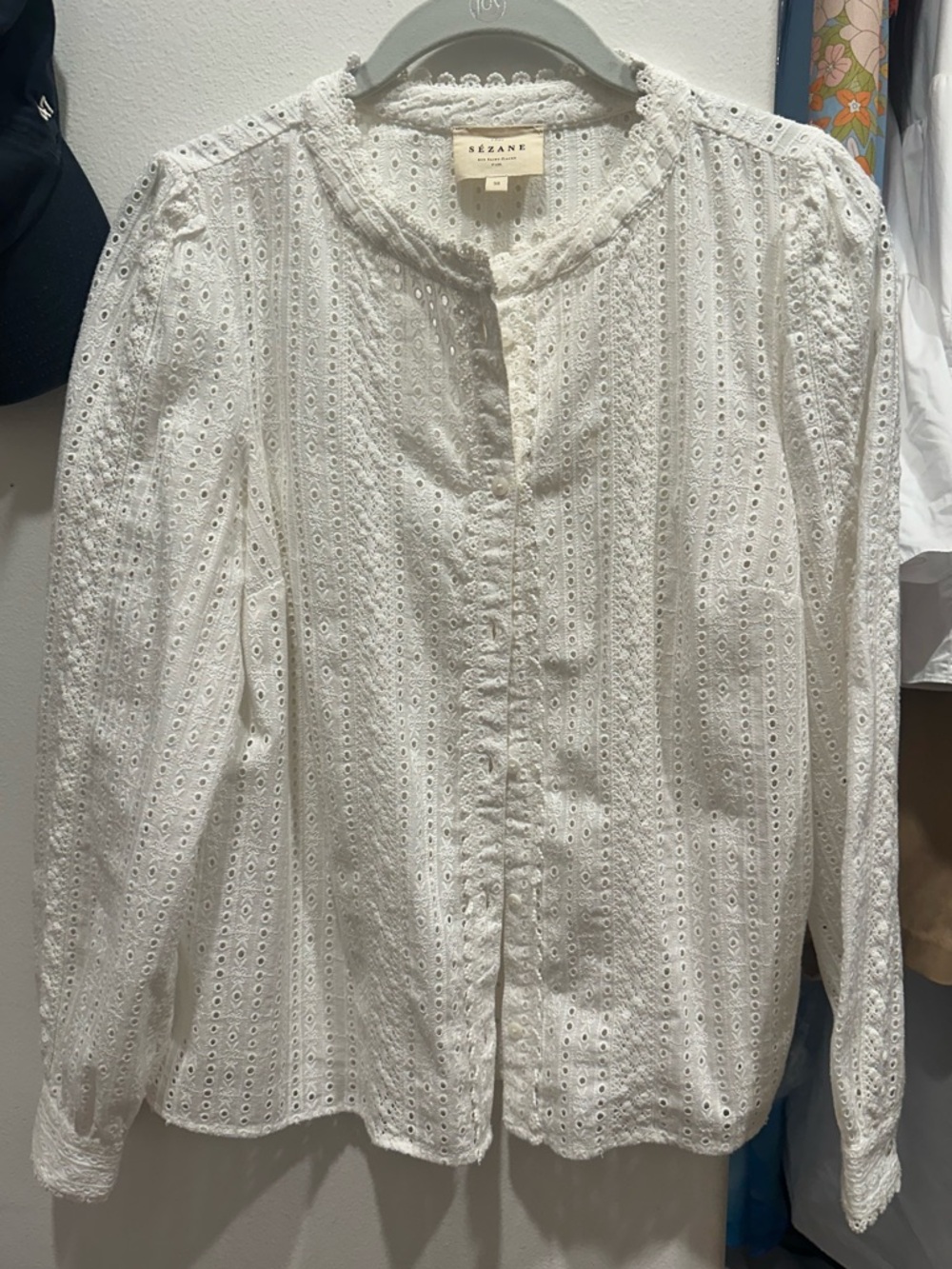 Sezane Marinette Shirt Ecru - Size 6